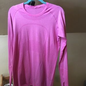 Lululemon LS pink running shirt